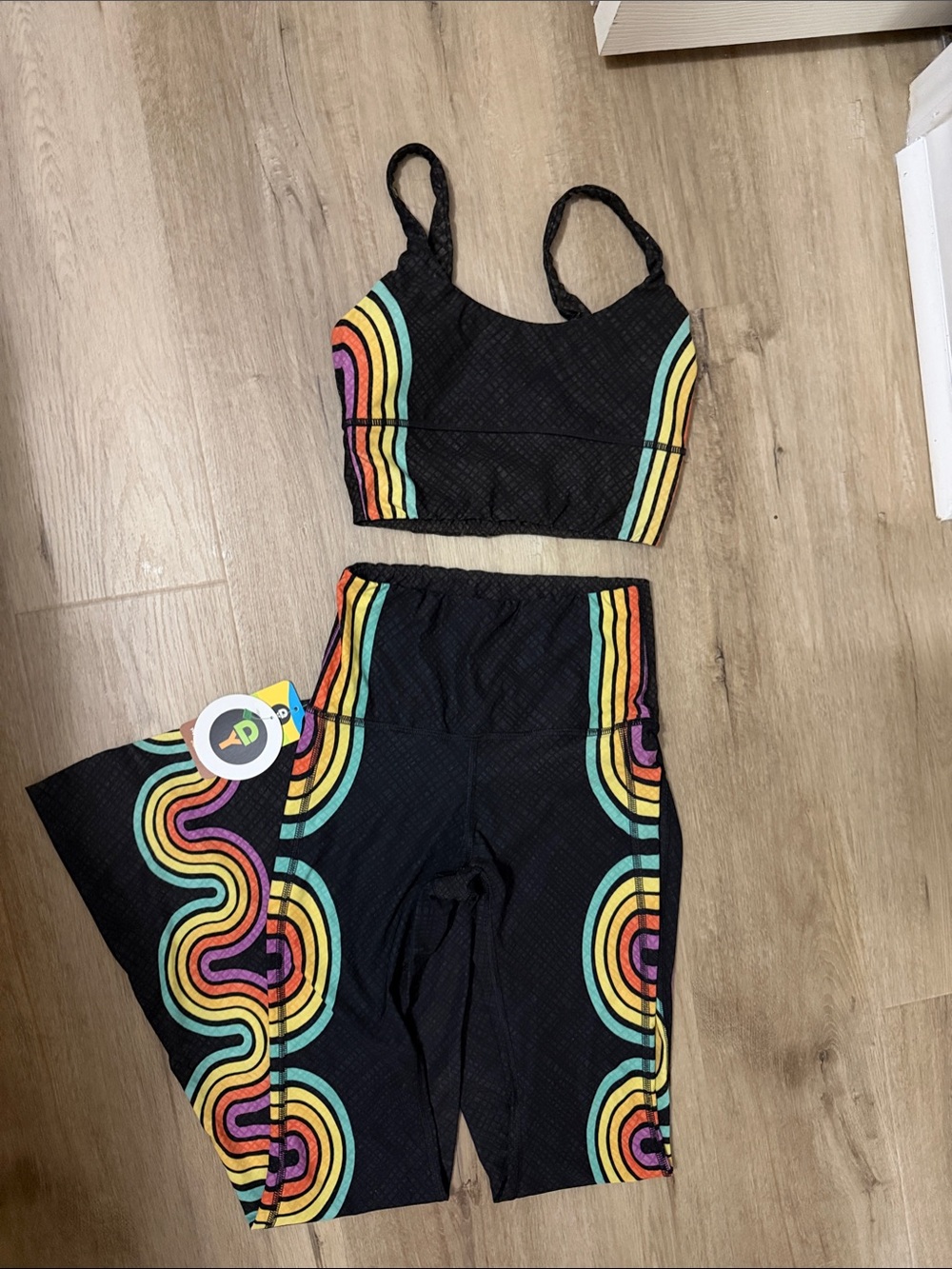 Yoga Democracy Double Rainbow Flare Pants and Sports Bra- Women Workout